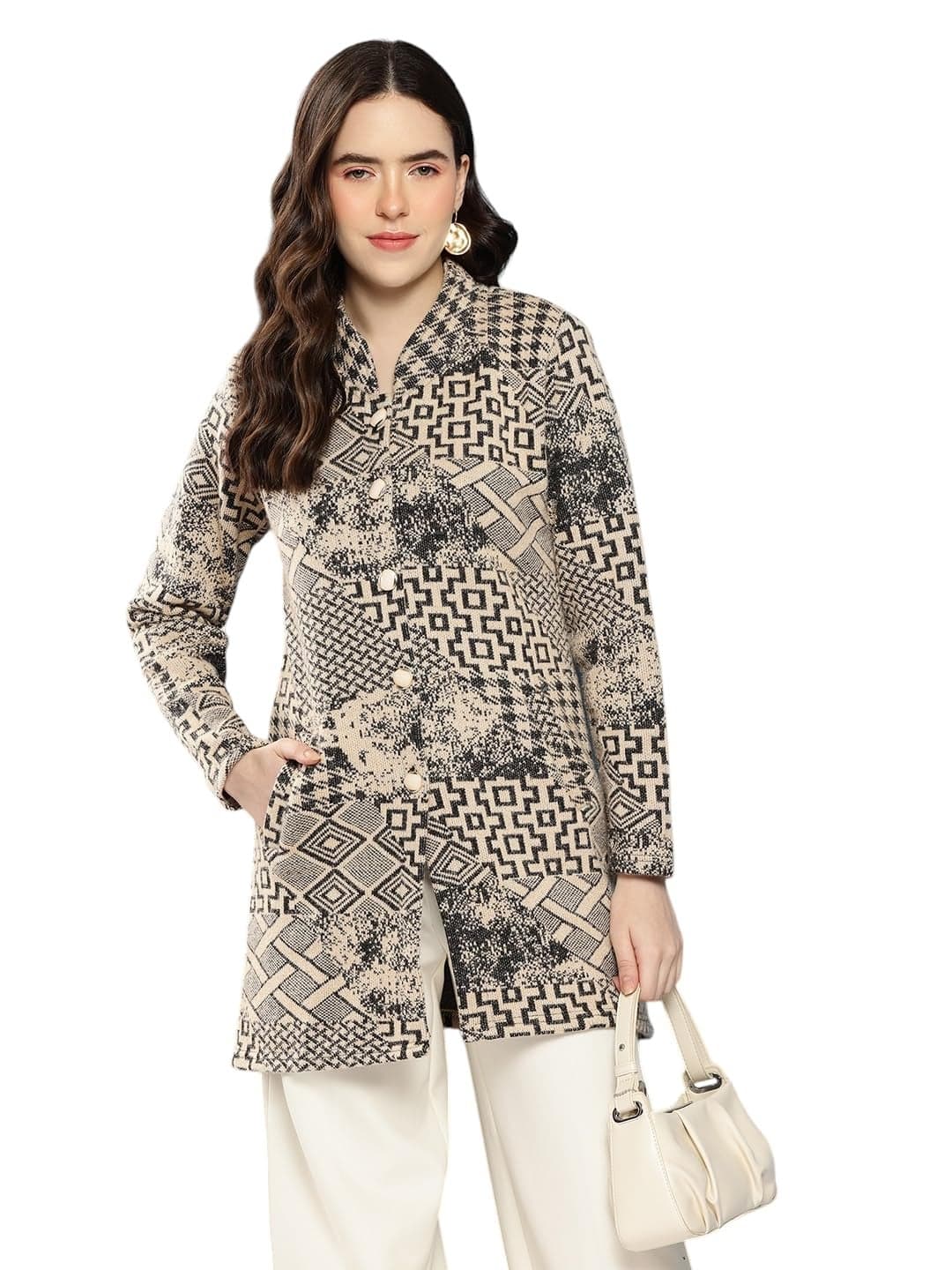 Aarika Womens Fawn Colour Woolen Sweater-(S-L)-(CG-W-MD-34-FAWN-L)