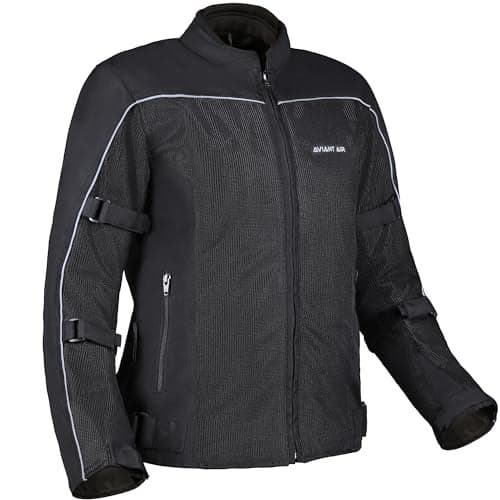 Allextreme AVIANT AIR Women Bike Riding Jacket CE Level 2 Certified Armour Protector Elbows Shoulders Protection Mesh Fabric Motorcycle Rider Gear (M, All Black)
