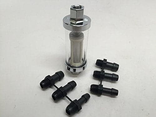 MARINE BOAT UNI INLINE FUEL FILTER 1/4", 5/16", 3/8" FITTINGS CLEAR GLASS IN/OUT