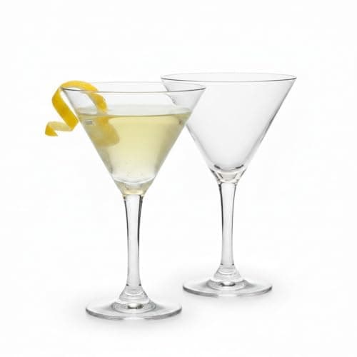 HISTORY COMPANY London Hotel Bar – Fire-Tempered Crystal Martini Glass, Inspired by Duke’s Bar, 2-Piece Set (Gift Box Collection)