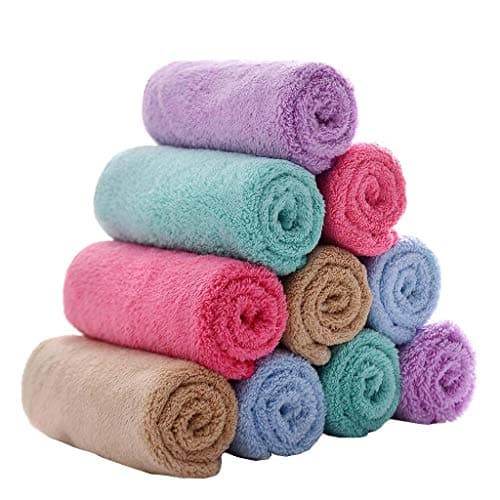 MOM CARE Cotton Face Towel Soft Reusable Hankies Napkins for Newborn Baby Toddlers Kids Adults Pack of 12 Multicolor