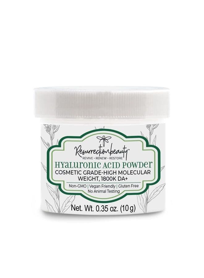 Hyaluronic Acid Serum Powder, High Molecular Weight Sodium Hyaluronate, Cosmetic Grade Hydrating Ingredient for Homemade Serums & Other Skin Care Products, 10 grams