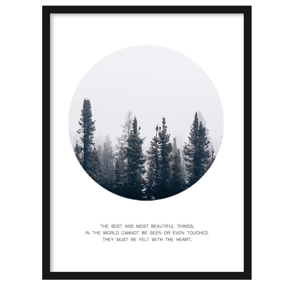 COLOSSAL ART HOUSE Circular Nature Framed Poster for Home Office and Study Room Wall Dcor Portrait Wall Display Black 12x16 Inch Frame with Poster