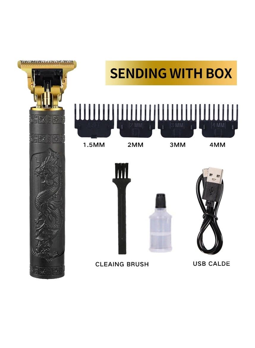 2024 New Professional Hair Clipper USB Rechargeable Electric Hair Trimmer Men Shaver, Professional Cordless Hair Clipper, Beard Trimmer Men Hair Trimmer, Men Hairline Hair Trimmer -Upgraded Black Long Dragon (ABS)