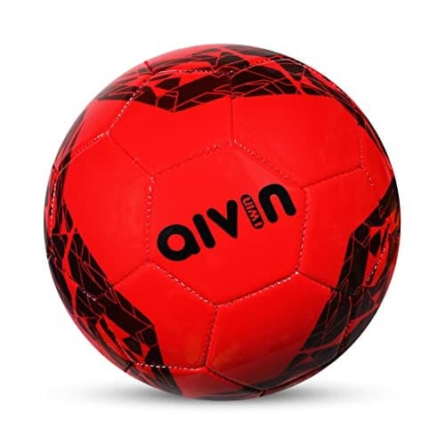 Aivin England Machine Stitched Football Game, for Training, Match, Sports, Playing, Outdoor Ball, Durable & Water Resistance Football for Practice, 32 Panel, Size-5 (Red)