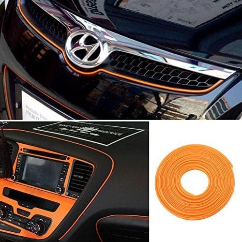 ATMOMO 5M Flexible Trim for DIY Automobile Car Interior Exterior Moulding Trim Decorative Line Strip Orange