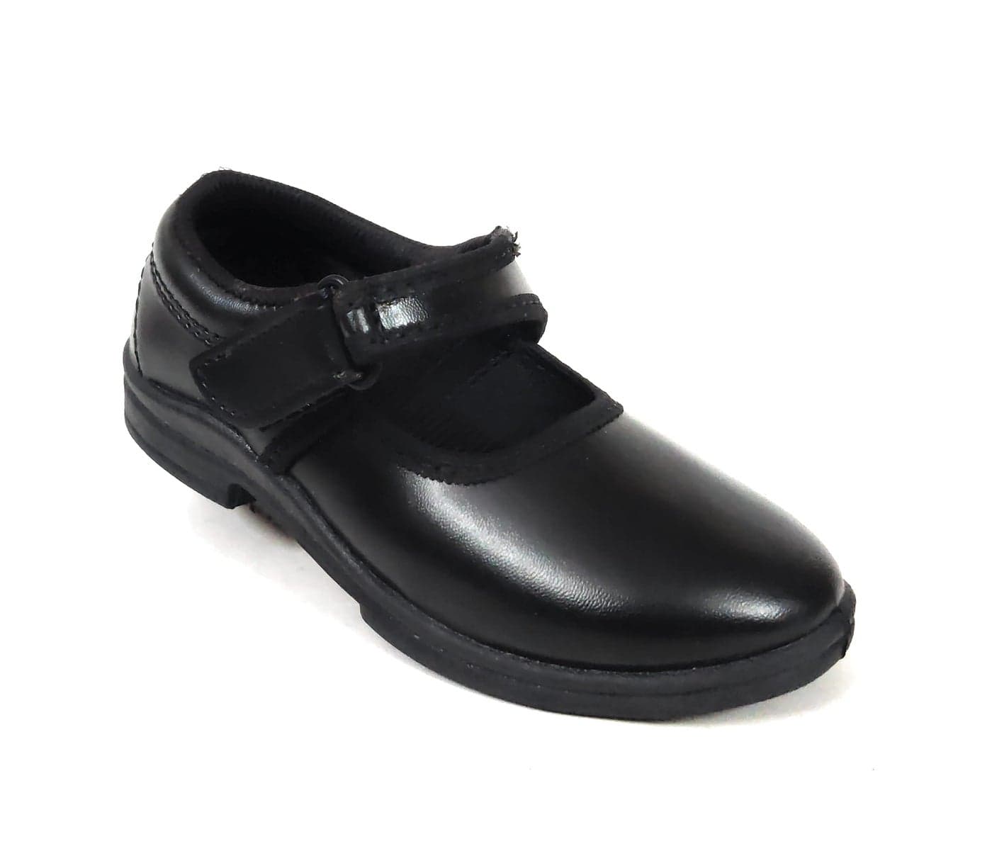 Coolz Girls Black School Shoes Ankle Deluxe (V) Ballerina (Shiny Black, 3_Years)