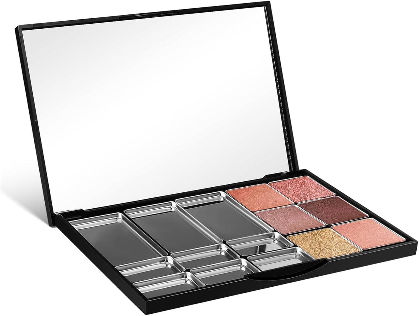 Beaupretty 1set Compact Magnetic Makeup Palette Empty Eyeshadow Holder with Mirror Versatile Magnetic Base for Eyeshadows Blushes More Spacesaving Design for Travel Touchups