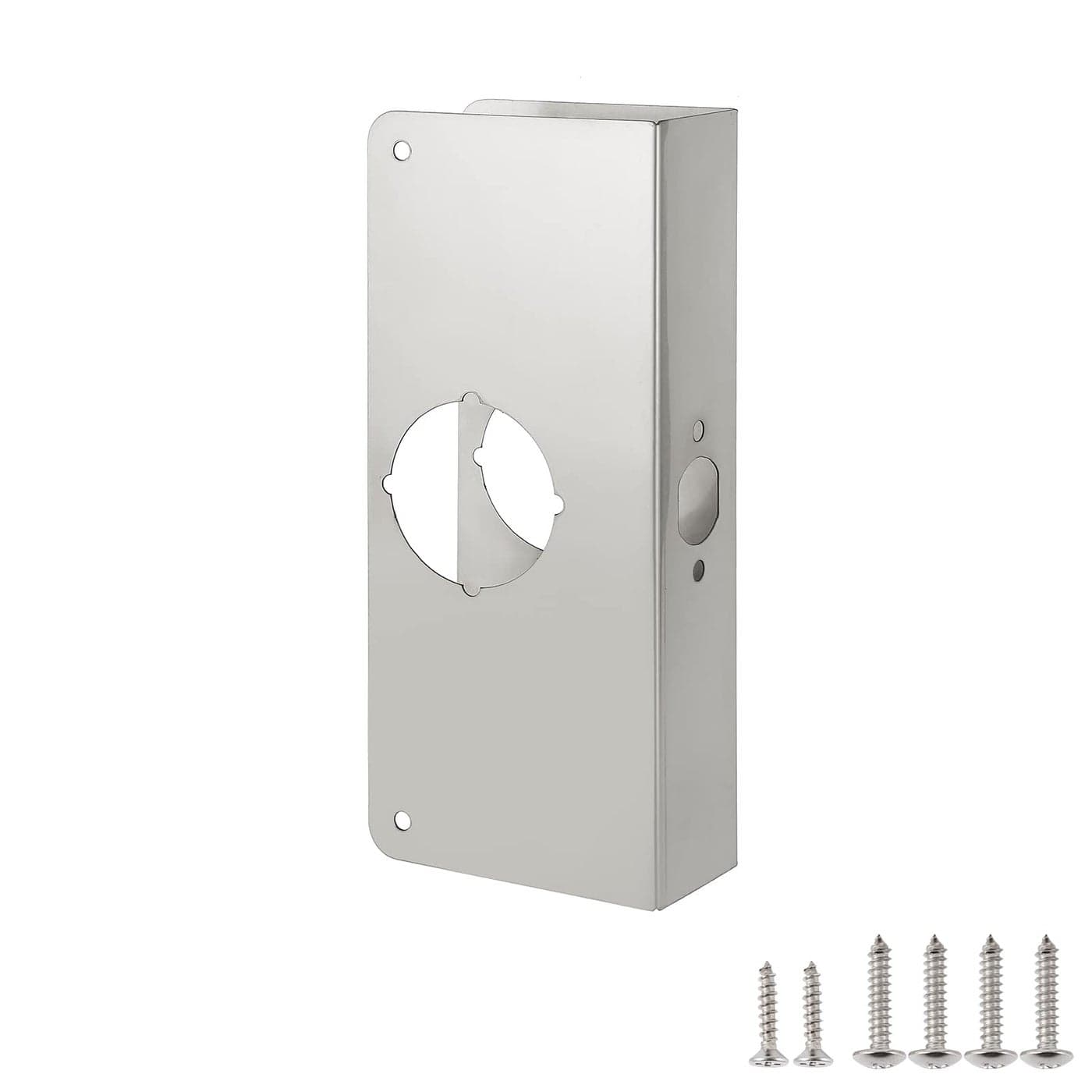 NAUBEA Door Reinforcement Plate Stainless Steel Fits 134 Doors 238 Backset Lock and Door Reinforcer Security Door KnobLockLatchDeadbolt Cover Plate Reinforce and Repair WoodMetal Doors