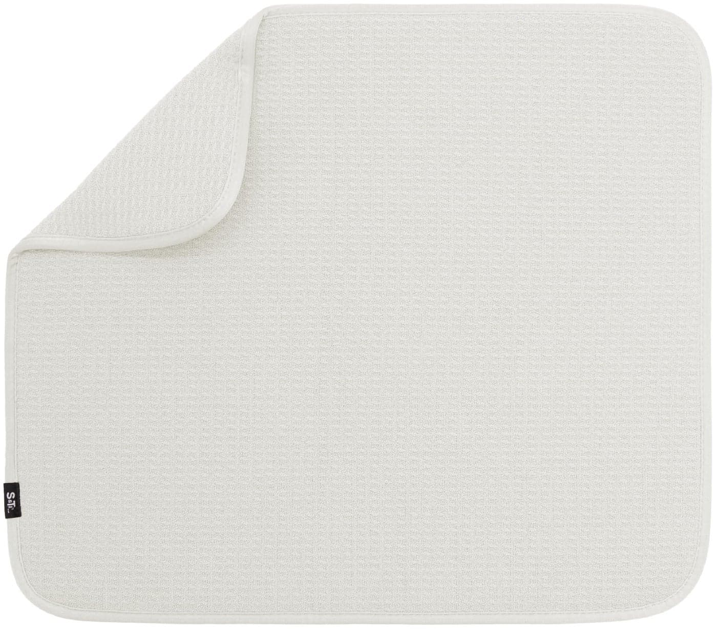 S&T INC. Dish Drying Mat, Highly Absorbent Microfiber Kitchen Counter Mat, Dish Drying Pad for Dishes, Utensils, Pots and Pans, Large 16" x 18", Cream