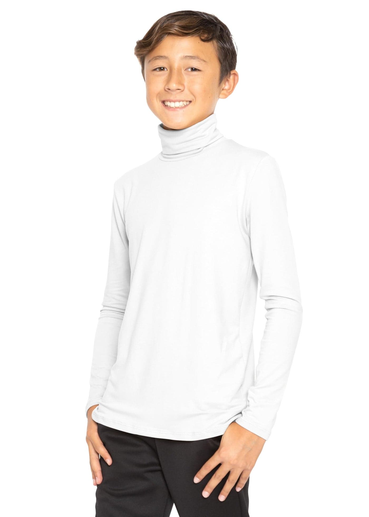 Boy's Oh So Soft Turtleneck White Small