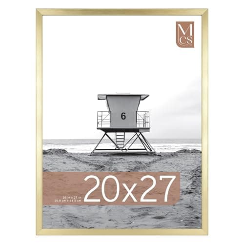 MCS Foundation 20x27 Poster Frame Traditional Brass, Vertical & Horizontal Wall Hanging Large Picture Frame for Photos, Posters & Art Prints (1-Pack)