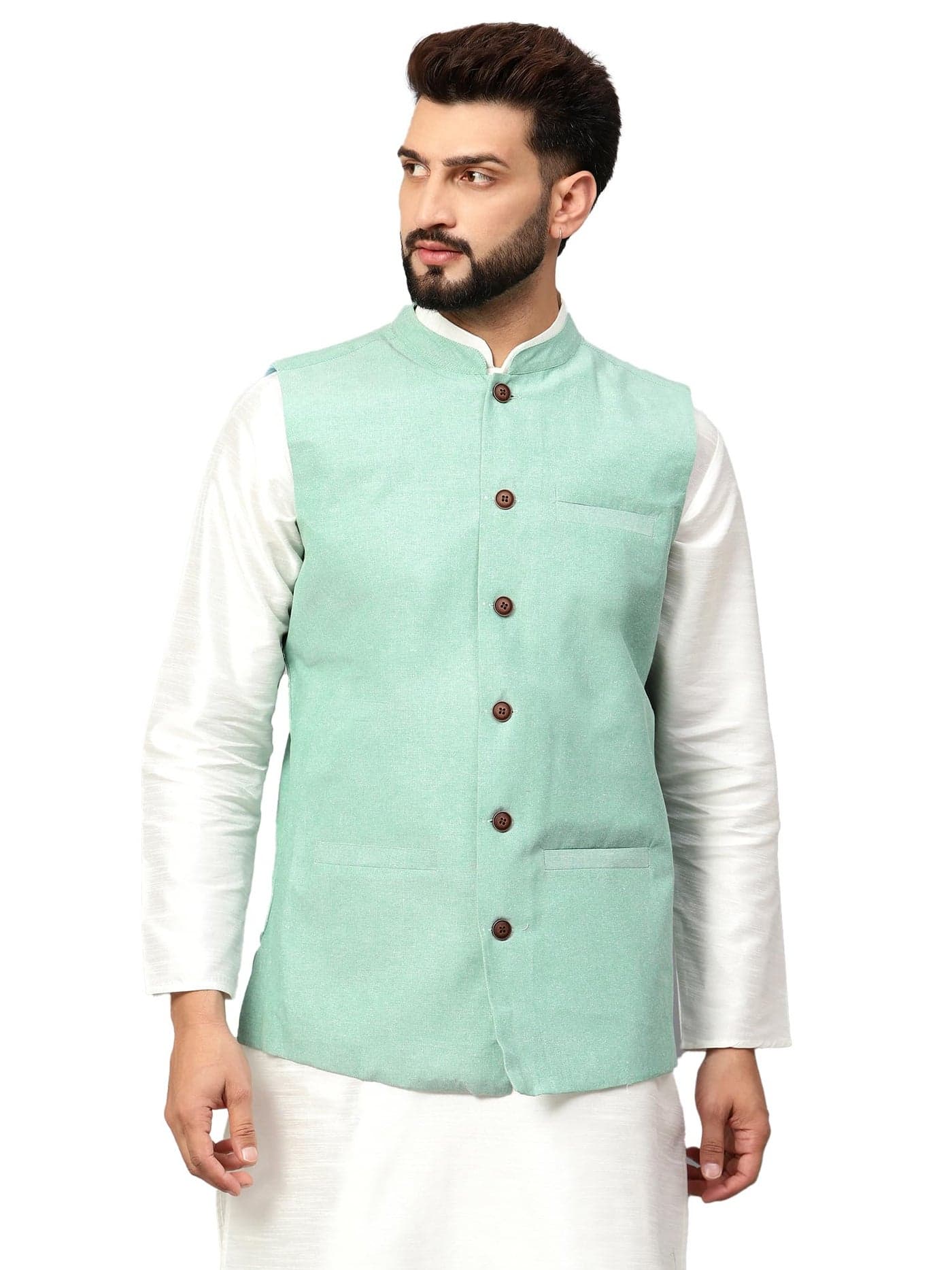 LATEST CHIKAN Men's Traditional Cotton Solid Nehru Jacket/Waistcoat