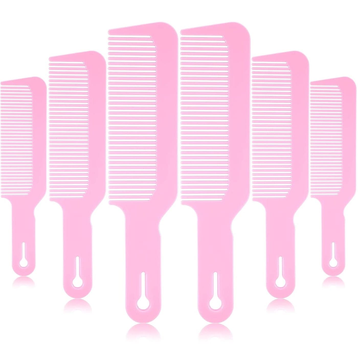 Boao 6 Pack Plastic Pink Hair Combs 9 Inch Blending Barber Clipper Combs for Clipper Cuts and Flattops Heat Resistant AntiStatic Hairdressing Combs Pink 6 Pieces