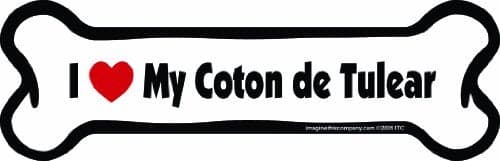Imagine This Company I Love My Breed Bone Shaped Pet Magnet Removable Magnets for Cars Fridges Lockers More Stylish Pet Inspired Car Accessories 2 x 7 inches WhiteBlack Coton De Tulear