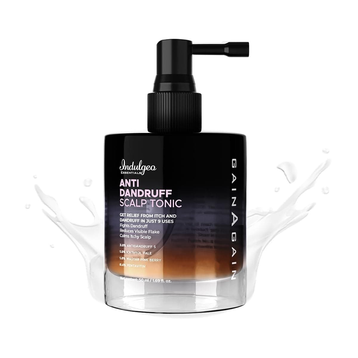 Indulgeo Essentials Anti Dandruff Scalp Tonic No Rinse Spray For Healthy Itch Free Scalp Soothes Balances Scalp Dandruff Remover For Men Women 50ml