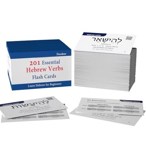 201 Basic Hebrew Verbs Flash Cards Biblical Educational Jewish Language Learning Flashcards
