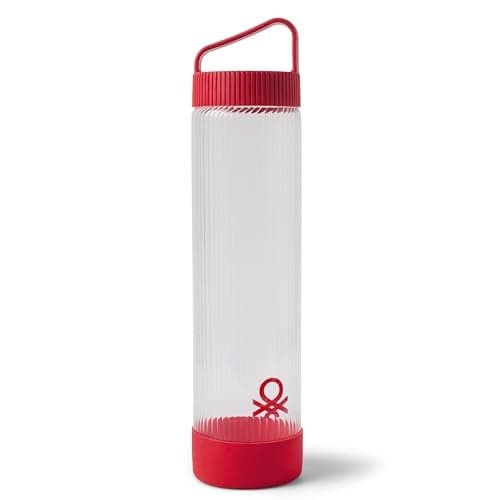 United Colors of Benetton 750ML Glass Water Bottle with Anti Slip Silicone Base, Leak-Proof, BPA-Free, Durable, Odor-Free, Eco-Friendly Hydration Bottle for Home, Gym & Travel