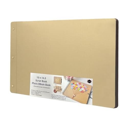 Lakeer 14.5 x 10 Inch DIY Scrapbook-Photo Album | 15 Sheets + 3 Sheets Free (36 Pages)-300 GSM Thick | For Photo Album, DIY Craft, Scrapbooking Activity, Sketching (Coffee Brown)