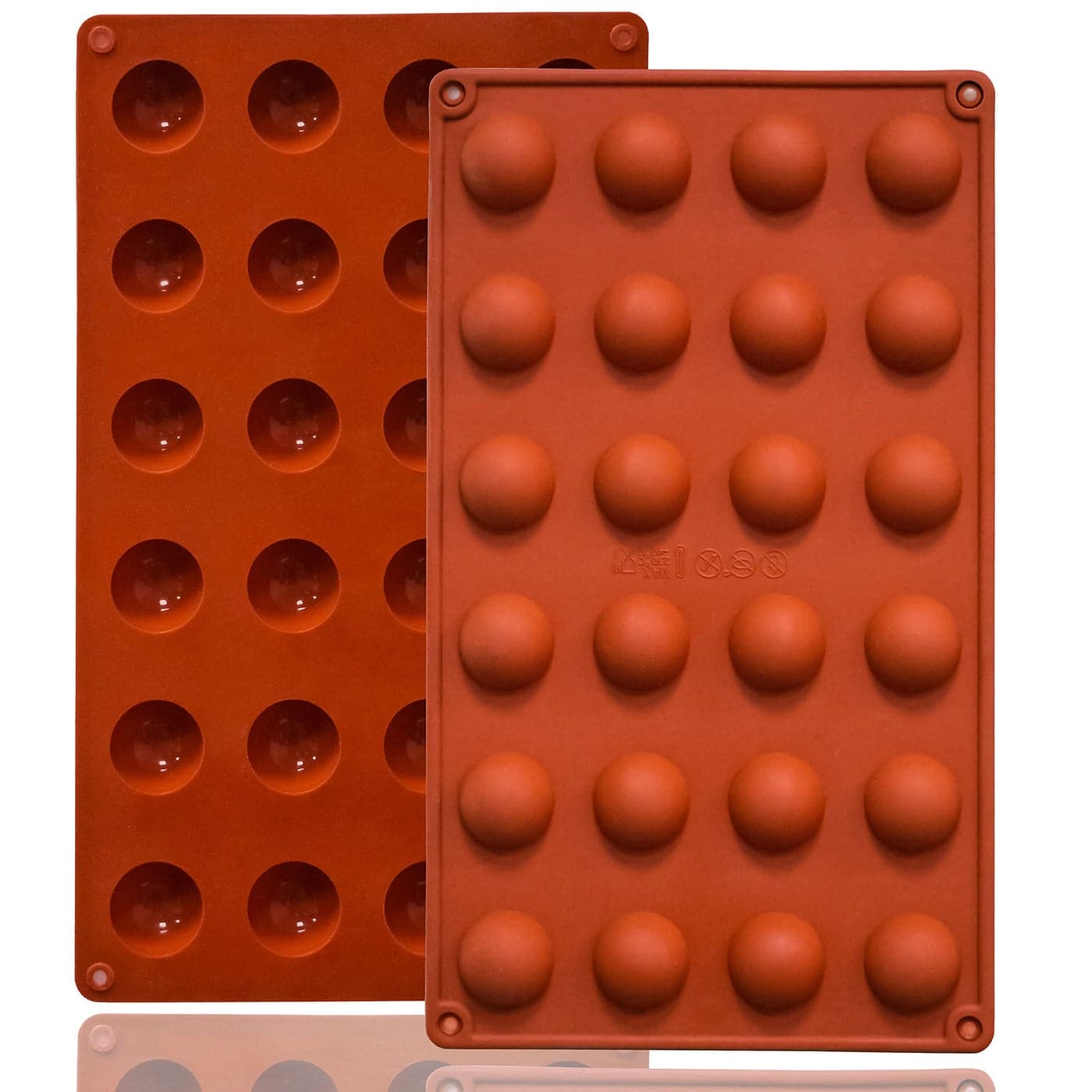 Lerykin Mini 24Cavity Semi Sphere Silicone Molds NonStick 2 Packs Half Sphere Silicone Baking Molds for Making Jelly Chocolates and Cake