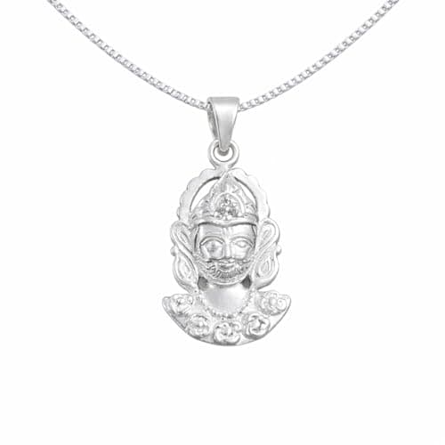 Parnika 925 Khatu Shyam Ji Pendant in Pure 92.5 Sterling Silver for Boys Girls, Men & Women | God Dollar Locket | Gift For Her n Him |