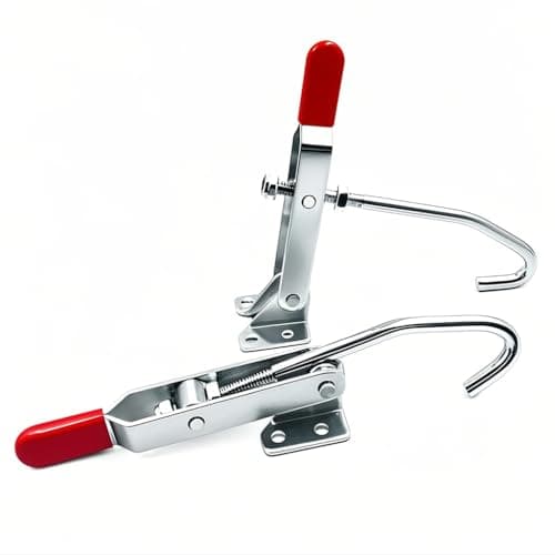 KangTeer J Hook Type Toggle Clamp,2Pack 375 lbs Holding Capacity,Adjustable Pull Hook Type Quick Release Heavy Duty Fixed Clamp(451)