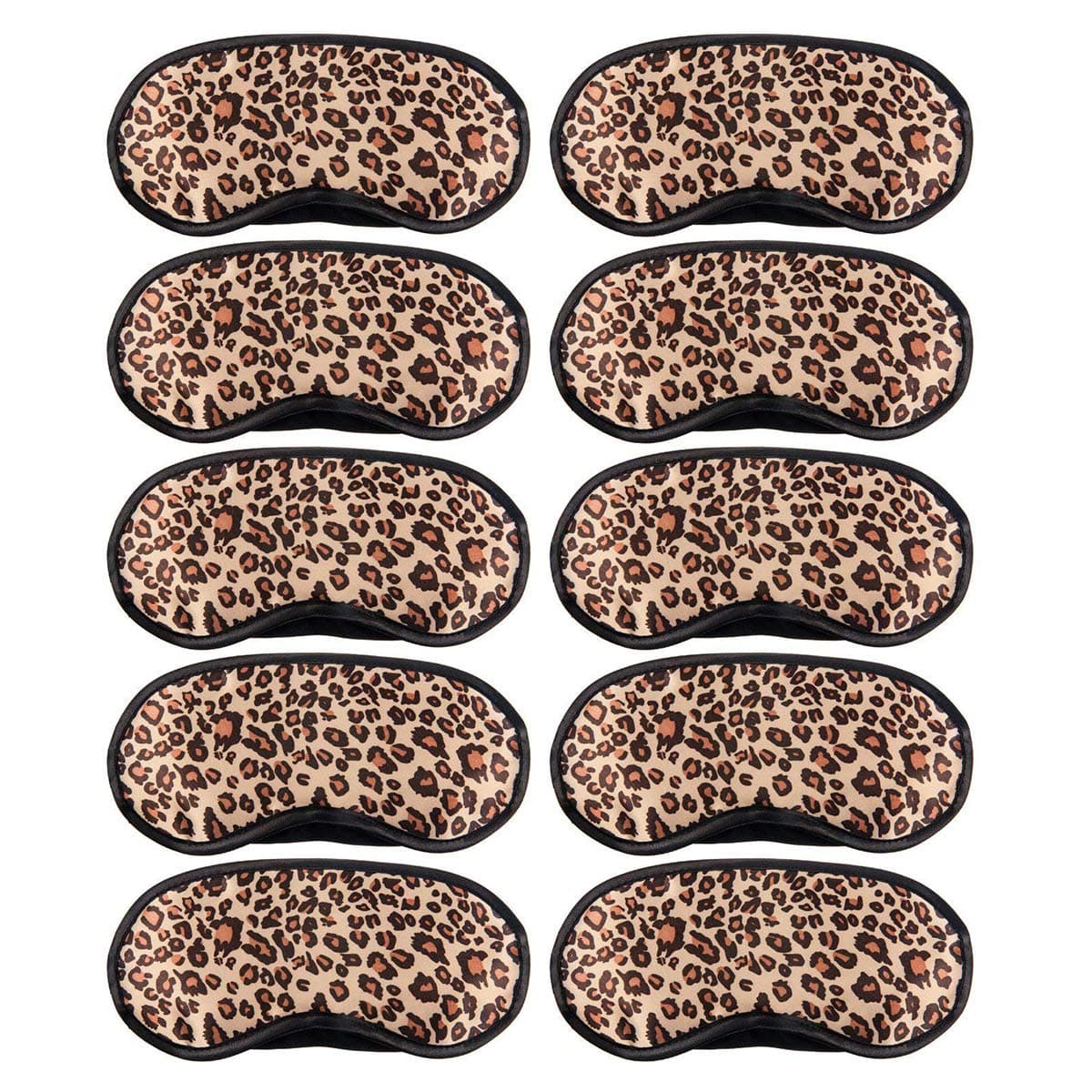 10 Pack Leopard Eye Masks Cover Sleep Mask Shade Cover for SleepingShift WorkOffice NapRelieve StressTravel Pouch Night Blindfold Airplane Relaxing Eyeshade Cover with Nose Pad for Men Women Kids
