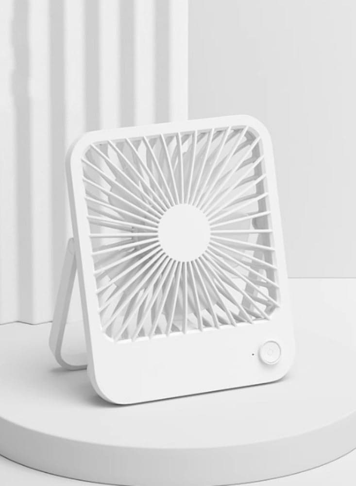 Desktop Small Fan, Ultra Quiet, Mini Portable, High Wind Power, Portable, Handheld, Foldable White 4500mAh