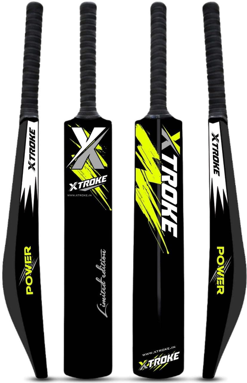 XTROKE Power Edition Hard Plastic Cricket Bat for Tennis Ball with Free Tennis Ball & Bat Cover | Lightweight Durable Bat for Kids, Adults & Beginners | Full Size Practice Cricket Bat