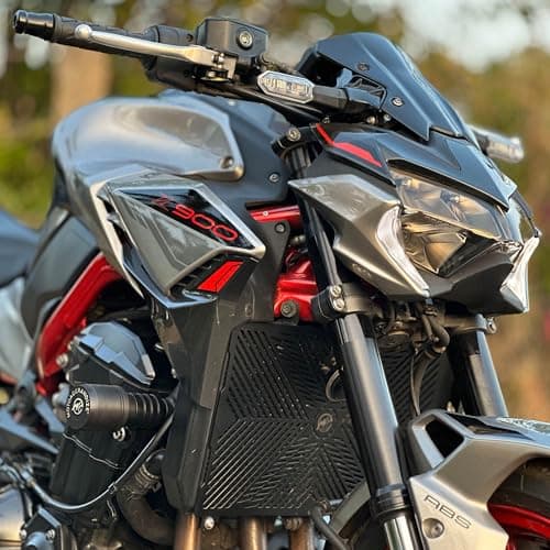 MOTOAGGRANDIZE Radiator Guard/Protector for Kawasaki Z900 | Colour: Black