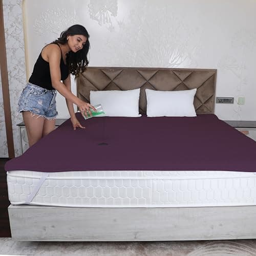 AVI 100% Waterproof & Dustproof Polyester Mattress Protector for Twin Size Bed Mattress- with Elastic Bands (48" X 78", Wine)