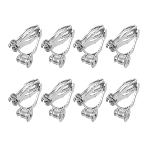 ARTIBETTER 8 Piece Silver Triangle Earring Converter Kit Clip On Non Piercing Jewelry Making Supplies for Women Girls DIY Fashion Accessories