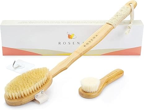 Dry Body Brush Facial Brush Exfoliate Rejuvenate and Restore Lost Luster 2 Dry Brushes Uniquely Designed for Face and Body Stimulate Lymphatic Drainage and Minimize Cellulite