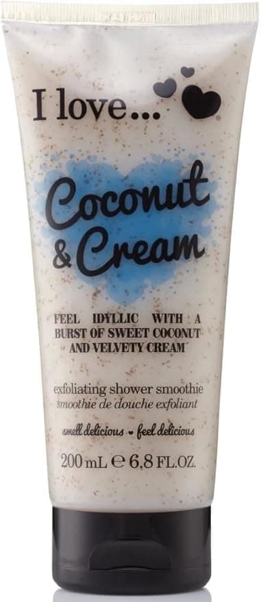 I Love Originals Coconut Cream Shower Smoothie Enriched With Natural Almond Shell to Remove Impurities Dead Cells Leaves Skin Feeling Cleansed VeganFriendly 200ml