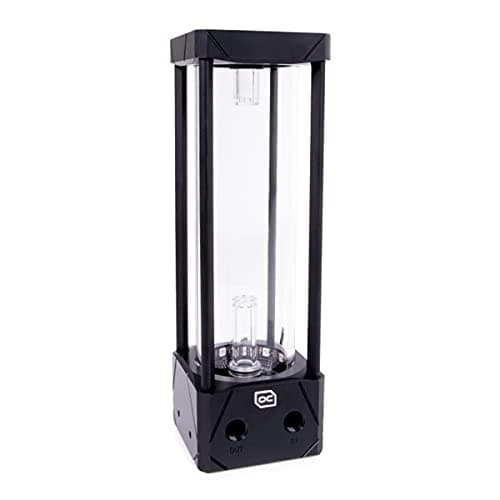 Alphacool Eisbecher Aurora 250mm Glass Reservoir with D5 Body (Pump Not Included), Black/Acetal