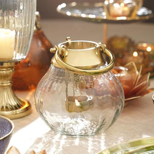 Pure Home + Living Clear Textured Glass Tea Light Holder - Small