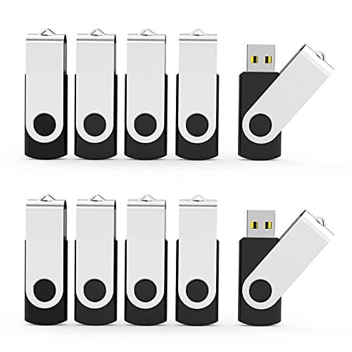 Aiibe 64GB Flash Drive 3.0 10 Pack 64GB USB Flash Drives High Speed Thumb Drive Jump Drive Memory Stick USB Drives 64 GB Bulk, Black