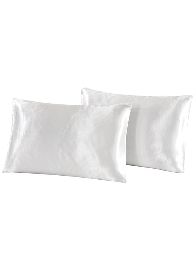 White Polyester 20x30inch 2-Piece Queen Size Pillowcases