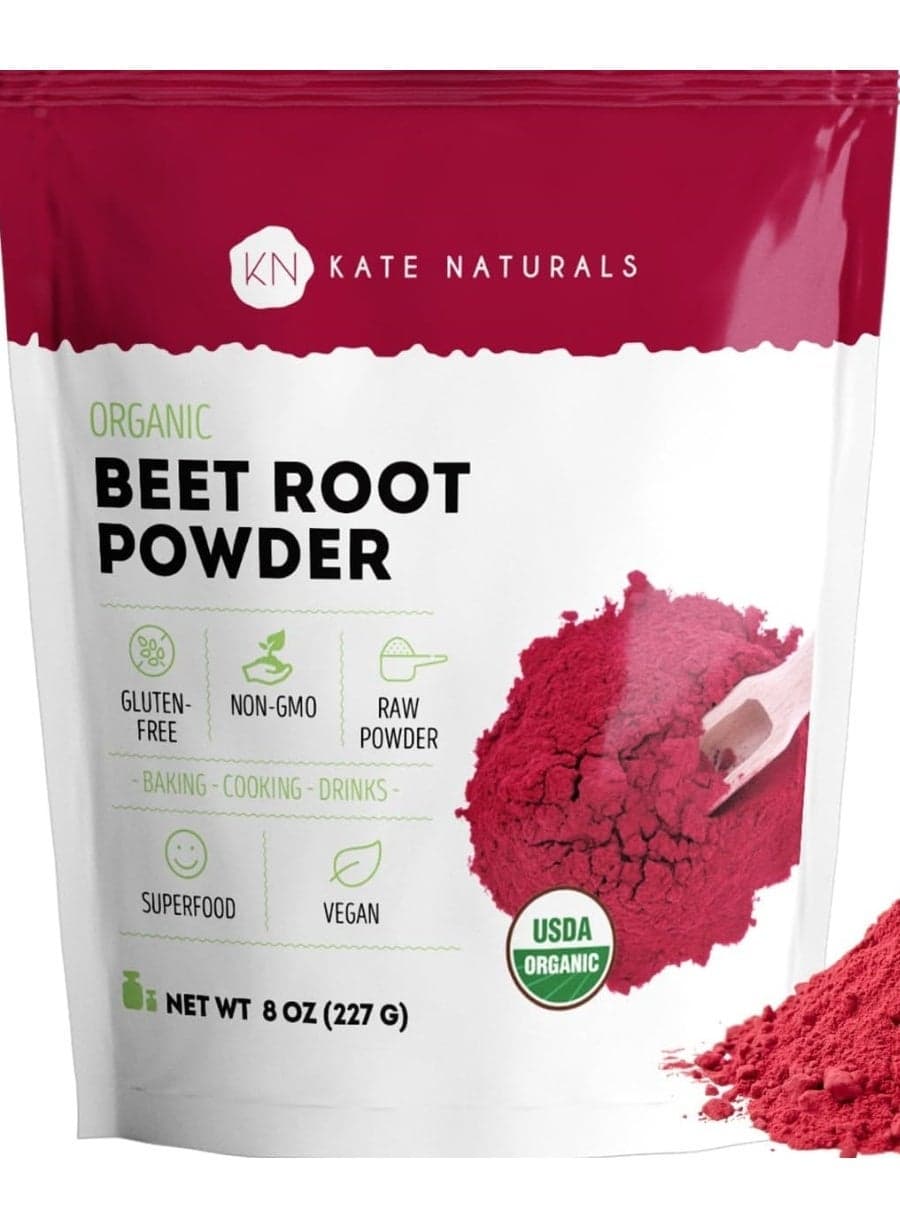 Beet Root Powder Organic for Smoothie, Energy Boost & Blood Pressure Support. Nitric Oxide Supplement for Workout (8oz, Earthy Flavor, Mix with Juice Easily)