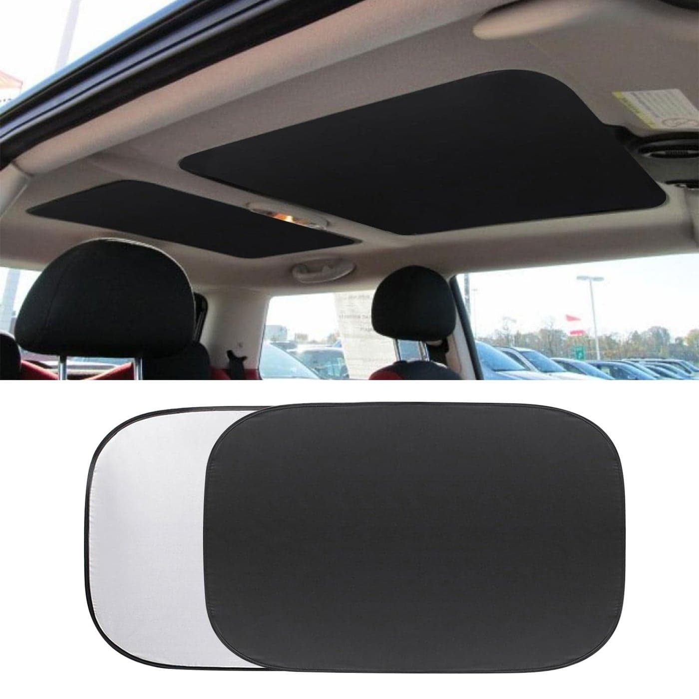 GZSH Sunroof Sunshade Compatible with Mini Cooper Clubman Countryman Blocks Sunlight Heat 2pcs 189x276in 48x70cm Black Car Sunroof Shades