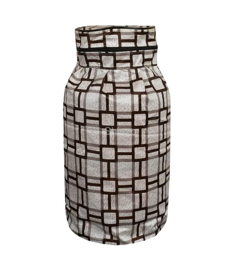 Shinzo Cotton Washable Brown Color Designed LPG Gas Cylinder Cover with Dustproof Pack of 1 Black Block