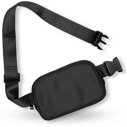 Boutique Belt Bag | Crossbody Fanny Pack for Women | Fashionable Cute Mini Everywhere Bum Hip Waist Pack | Small Fashion Travel Chest Bag | Matte Black | Adjustable Small Strap