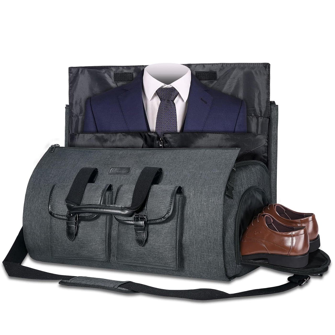UNIQUEBELLA Carry on Garment Duffel Bag Convertible Grament Travel Suit Bag with Shoe Compartment Weekend Flight Bag for Men Women