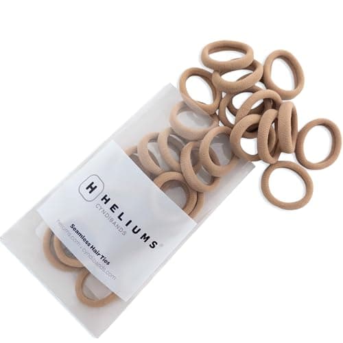 Heliums Small Soft Hair Ties Medium Blonde 1 Inch Mini Nylon Bands No Damage Ponytail Holders for Kids Braids and Thin Hair 30 Count