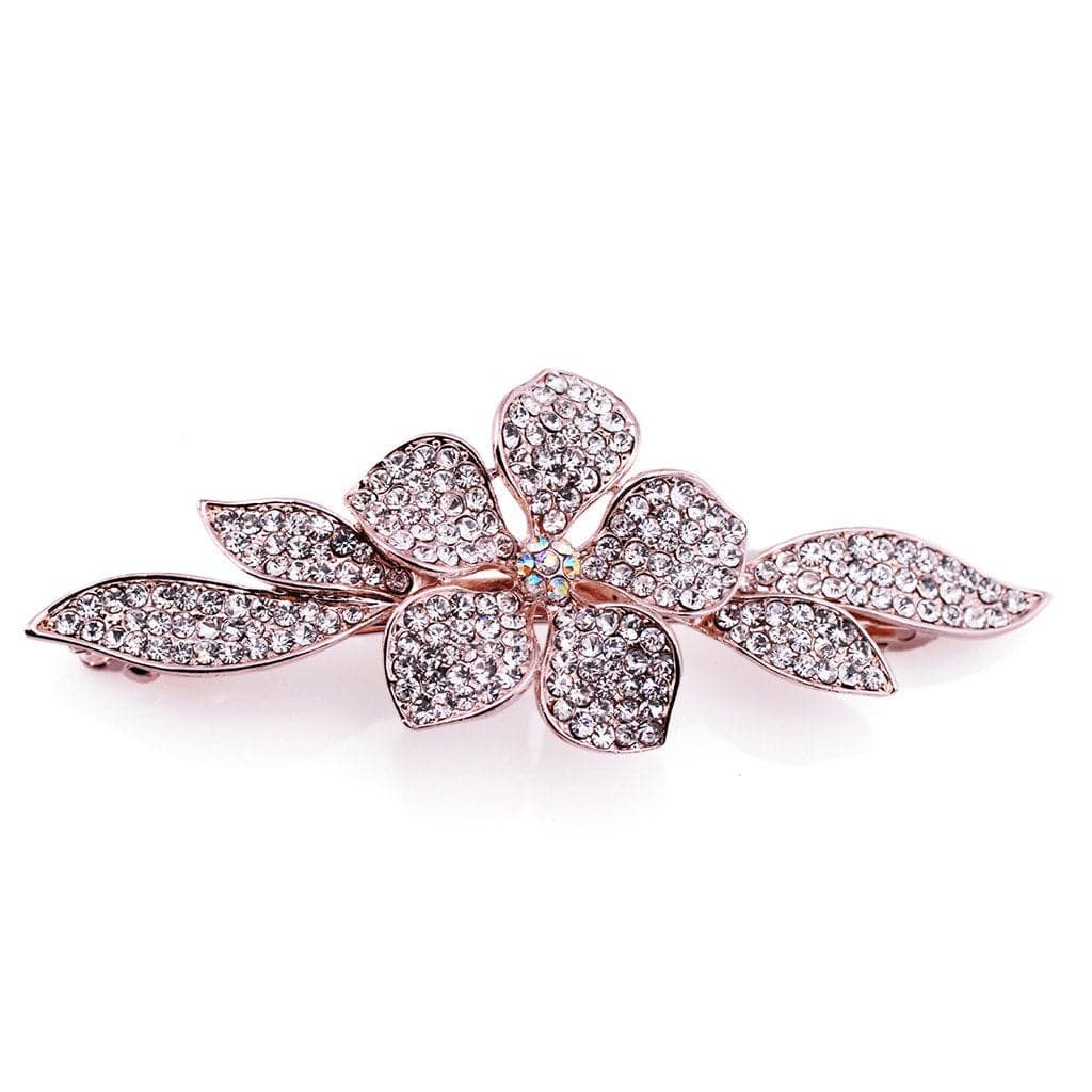 IPINK Girls Shiny Crystal Hairpins Rhinestone Elegant Flower Hair Barrette Clip
