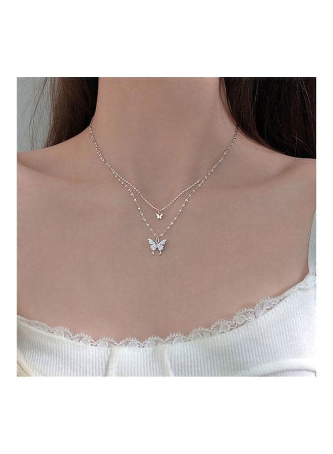 Dainty erfly Double Layer Clavicle Chain Necklace