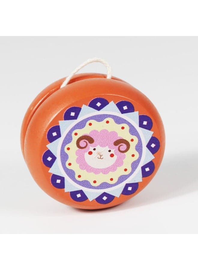 Wooden Yo-Yo Toys for Boys & Kids: Classic Yoyo Wood Ball Stunt Toy, Great Gift for Children, Handmade Wooden YoYo, Yunhe County Color: Lamb