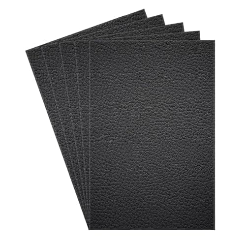 WALLMATE 4" X 8Inches Leather Repair Patch Kits For Couches Car Seats And Bags Adhesive Patch For Vinyl Repair (4Pcs/ Black Leather).