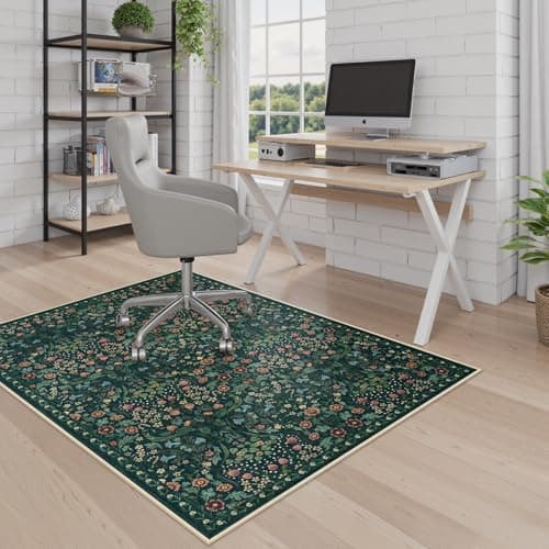 Anidaroel Floral Office Chair Mat for Hardwood Floor 36x48 Desk Chair Mat for Hard Floors Under Desk Rug for Rolling Chair AntiSlip Computer Chair Mat Low Pile Carpet Protector Mat