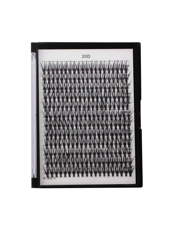 240pcs C Curl 20D Cluster Eyelashes 0.07mm 20D-8mm to 20D-20mmTo Choose Professional Makeup Individual Cluster Eye Lashes False Lasehs Cluster Wholesale Bulk (20D-18mm)
